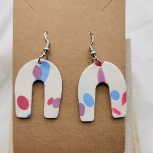 Colorful Arch Polymer Clay Drop Earrings